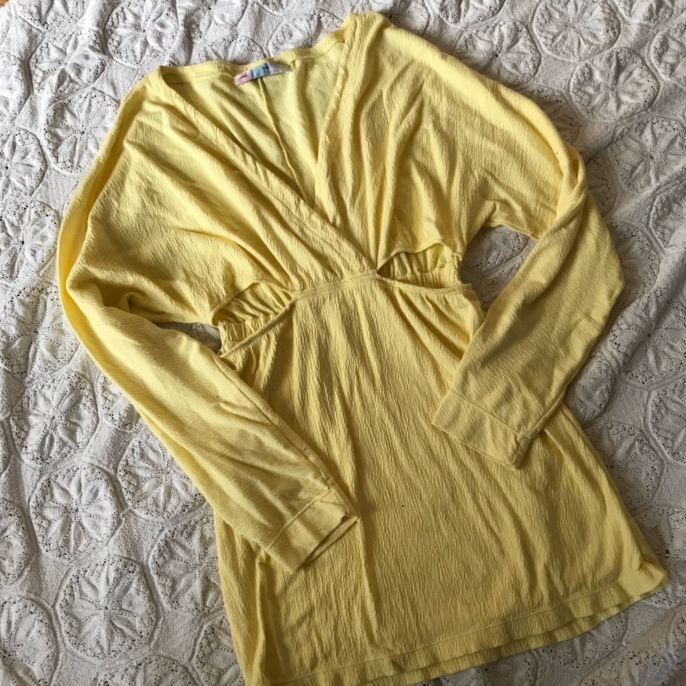 Free People Beach Yellow Mini Dress